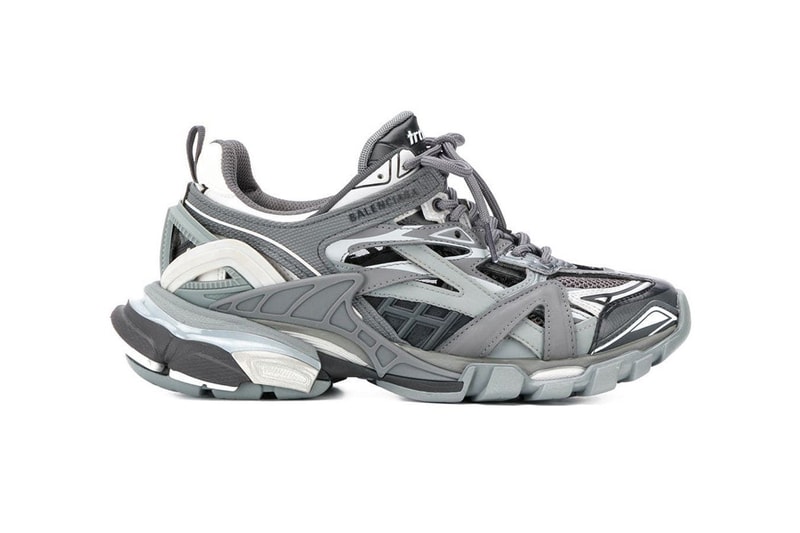 Balenciaga Track.2 Sneaker Grey Black Drop Release Information First Look Shop Now Demna Gvasalia Trail Runner 176 Panels Upper Technical 