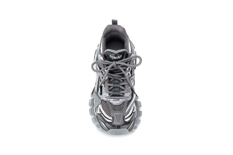 Balenciaga Track.2 Sneaker Grey Black Drop Release Information First Look Shop Now Demna Gvasalia Trail Runner 176 Panels Upper Technical 
