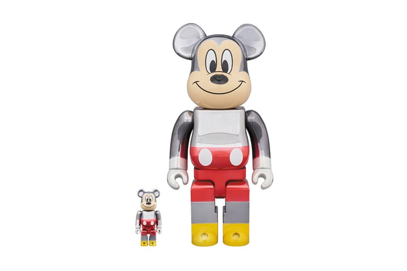 BE@RBRICK fragment design Mickey Mouse Silver White Gray Red Iridescent