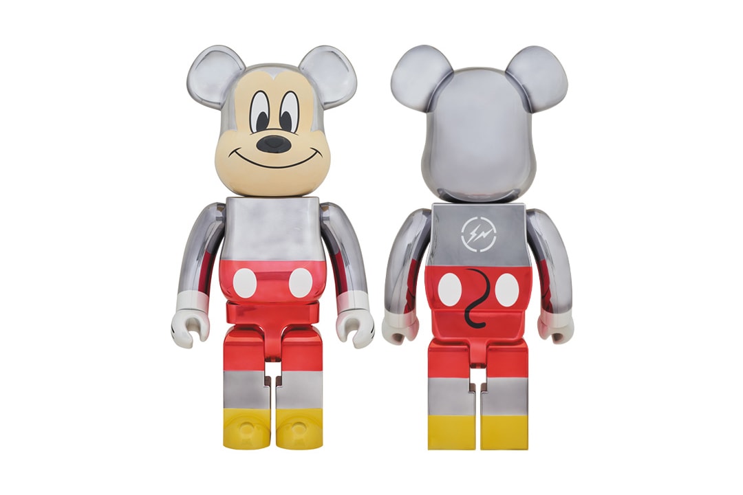 BE@RBRICK fragment design Mickey Mouse Silver White Gray Red Iridescent