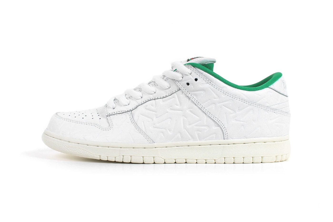 Ben-G Nike SB Dunk Low Official Look embossed swoosh white green release info date buy price