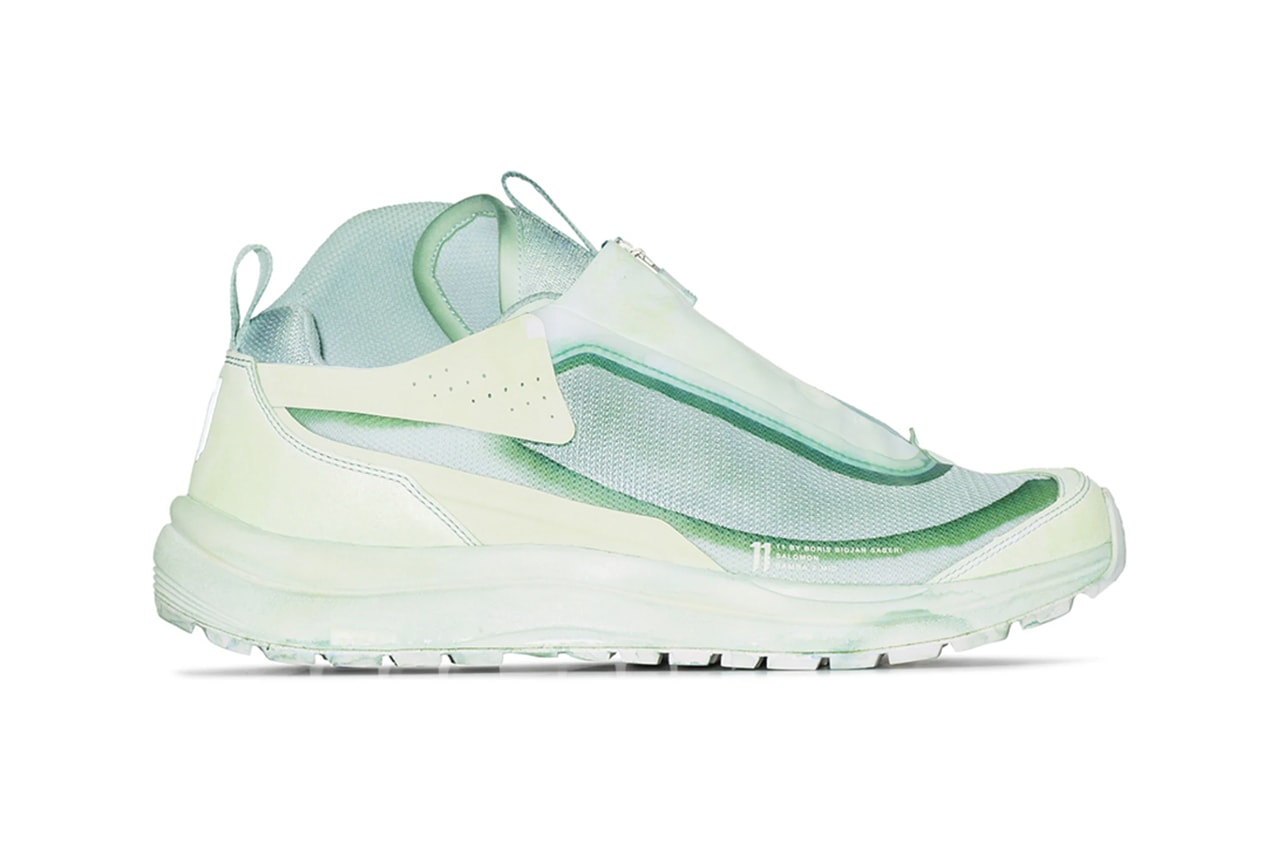 boris bidjan saberi salomon s lab green bamba 2 sneakers mesh mint zipper zip tongue