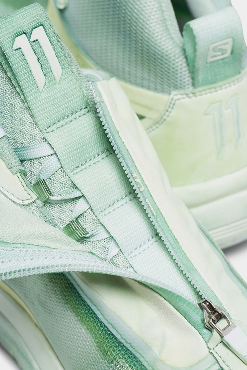 boris bidjan saberi salomon s lab green bamba 2 sneakers mesh mint zipper zip tongue 