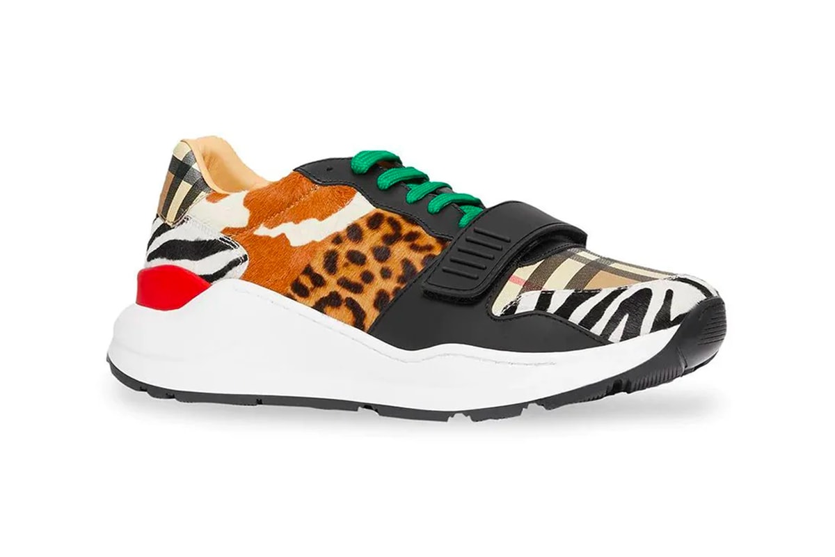 Burberry Animal Print & Classic Vintage Check Sneaker Release drop date the webster buy now atmos air max animal print low-top velcro made in italy calf leather suede hair 80108661