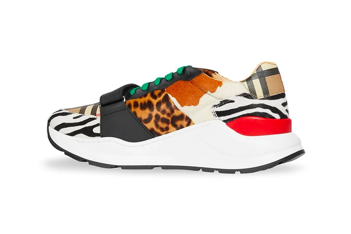 Burberry Animal Print & Classic Vintage Check Sneaker Release drop date the webster buy now atmos air max animal print low-top velcro made in italy calf leather suede hair 80108661