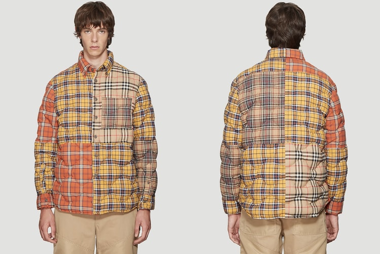 Burberry Mashes Up Classic Plaid Patterns in Quilted Overshirt