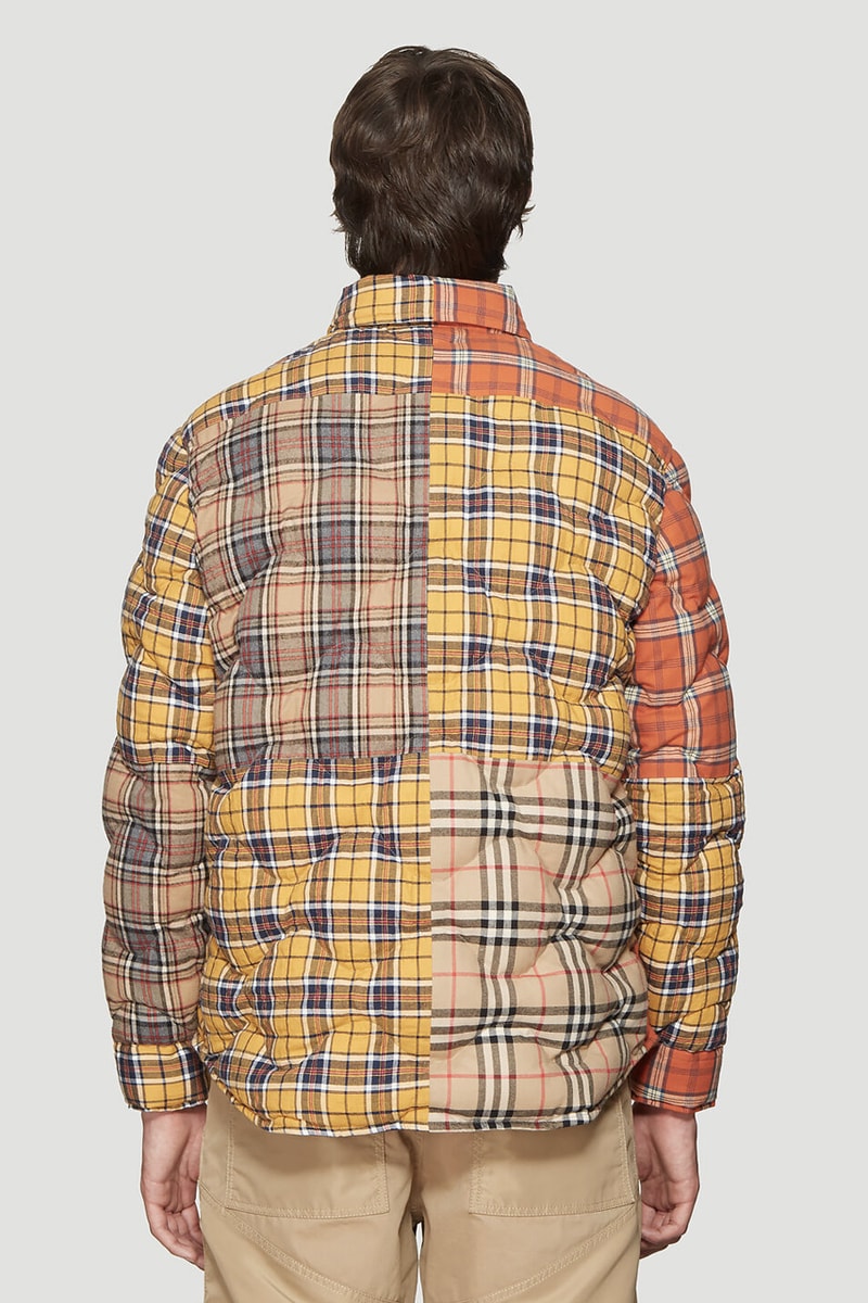 Burberry Multi Check Quilted Overshirt Riccardo Tisci yellow orange beige blue plaid checker tartan jacket fall winter 2019 collection made in italy