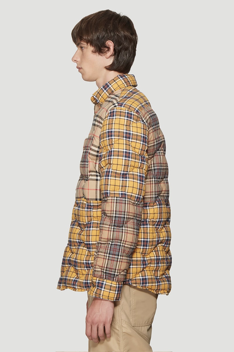 Burberry Multi Check Quilted Overshirt Riccardo Tisci yellow orange beige blue plaid checker tartan jacket fall winter 2019 collection made in italy