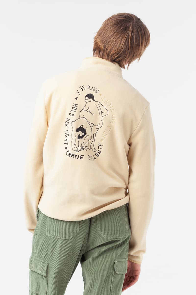 Carne Bollente Fall/Winter 2019 Collection Available Now Buy Online Stores T-Shirts Workwear Jackets Shirts Prints NSFW Designs "Free the Nipple" Embroidered Corduroy Trousers