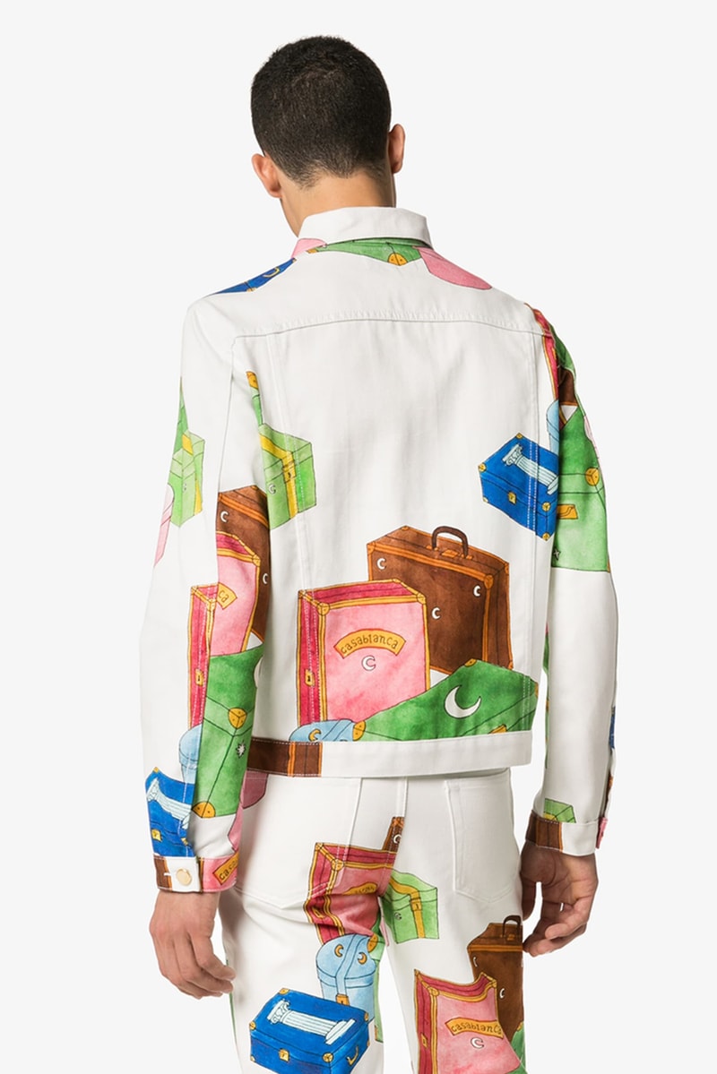 Casablanca Trunk Print Denim Jacket White Blue Green Red Brown Orange release fall 2019 