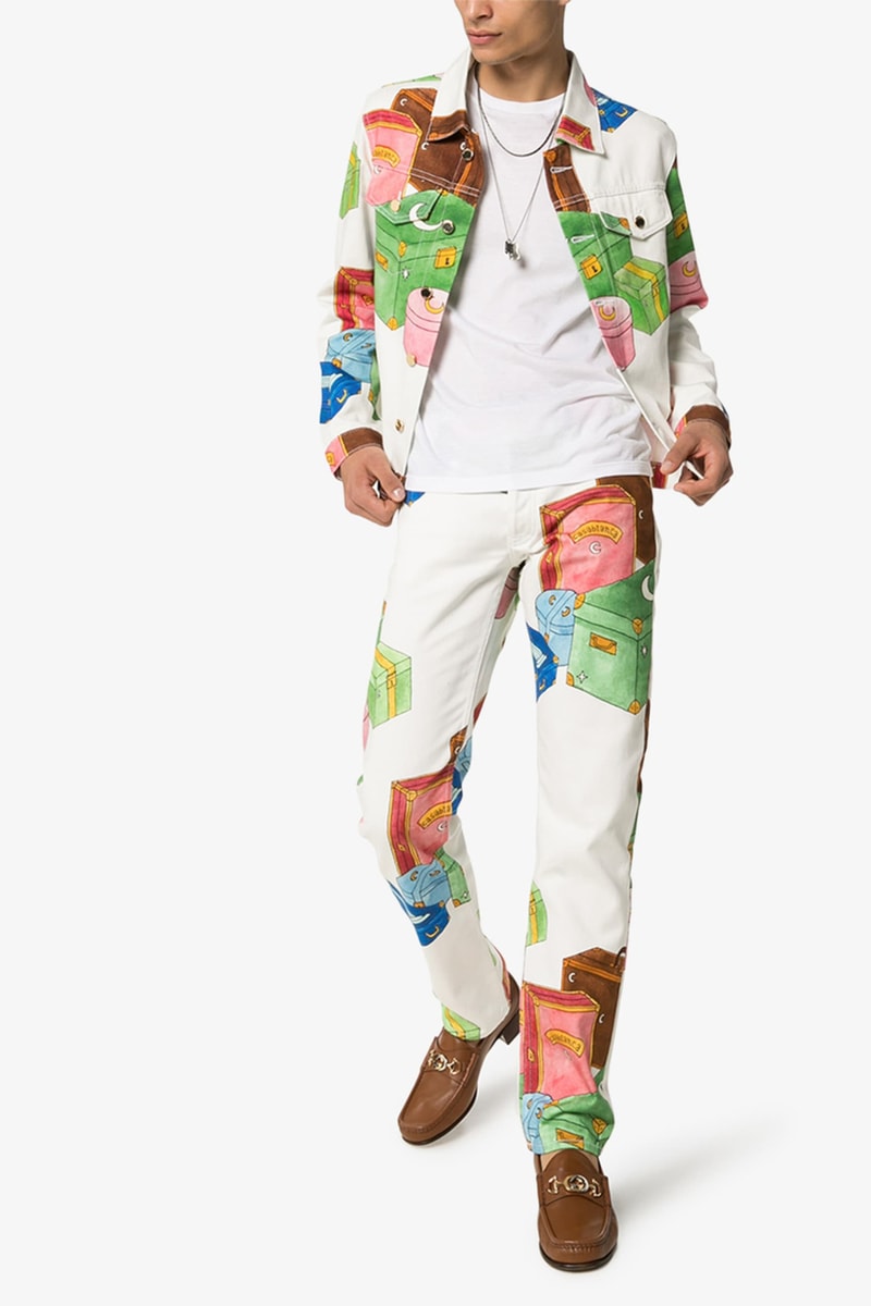 Casablanca Trunk Print Denim Jacket White Blue Green Red Brown Orange release fall 2019 