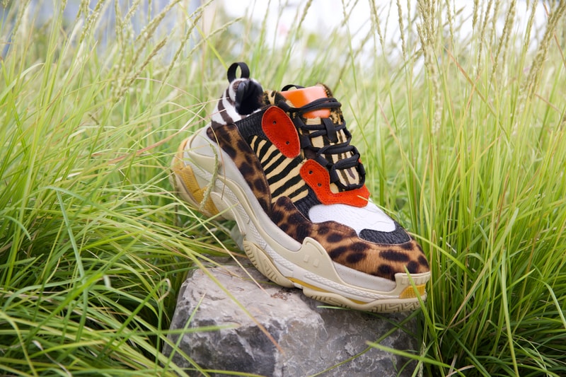 Ceeze "Wild Thing" Balenciaga Triple S Pony Hair Cheetah Zebra Tiger White Ostrich Black Shark Red Pig Suede Orange Napa Leather