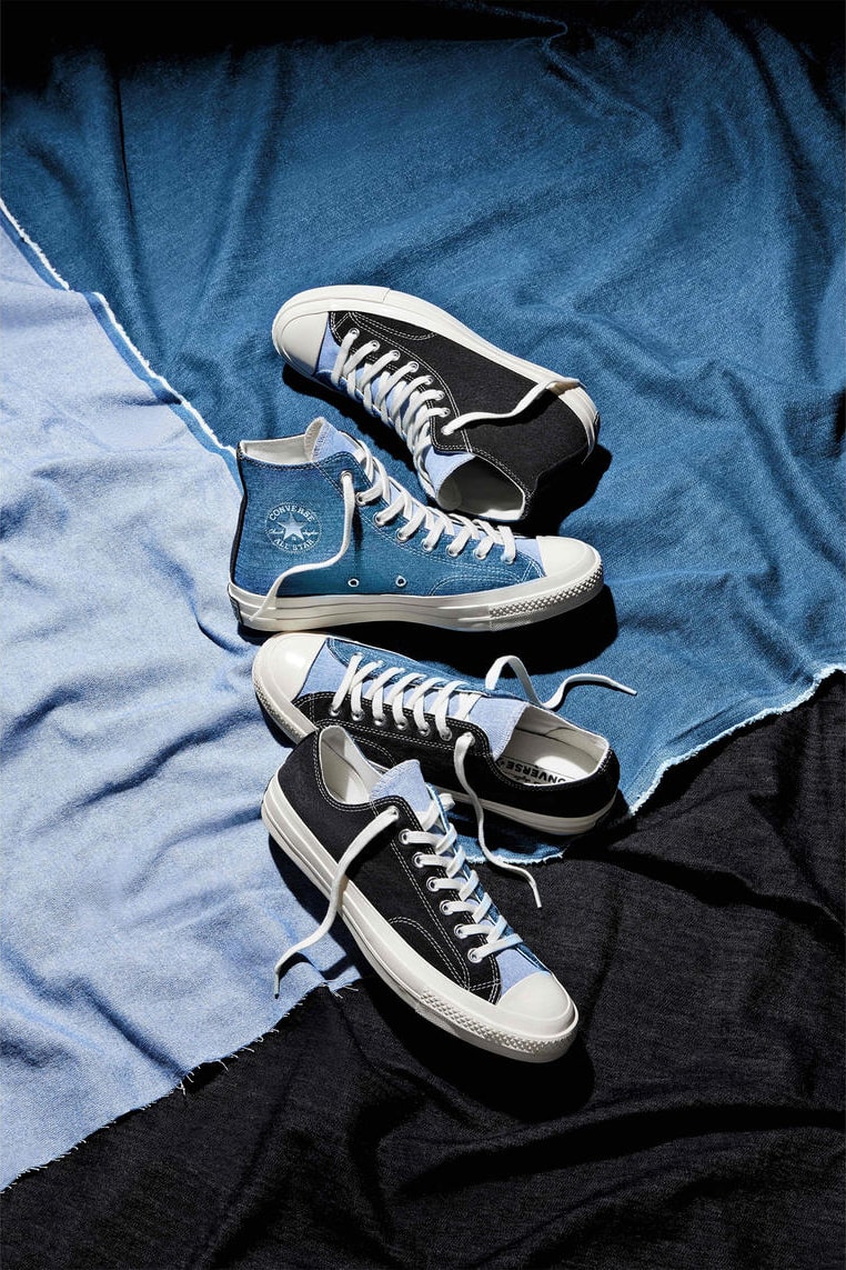 converse renew tri panel denim chuck 70 capsule release information buy cop purchase details sustainable denim sneakers footwear trainers high low beyond retro taylor all star