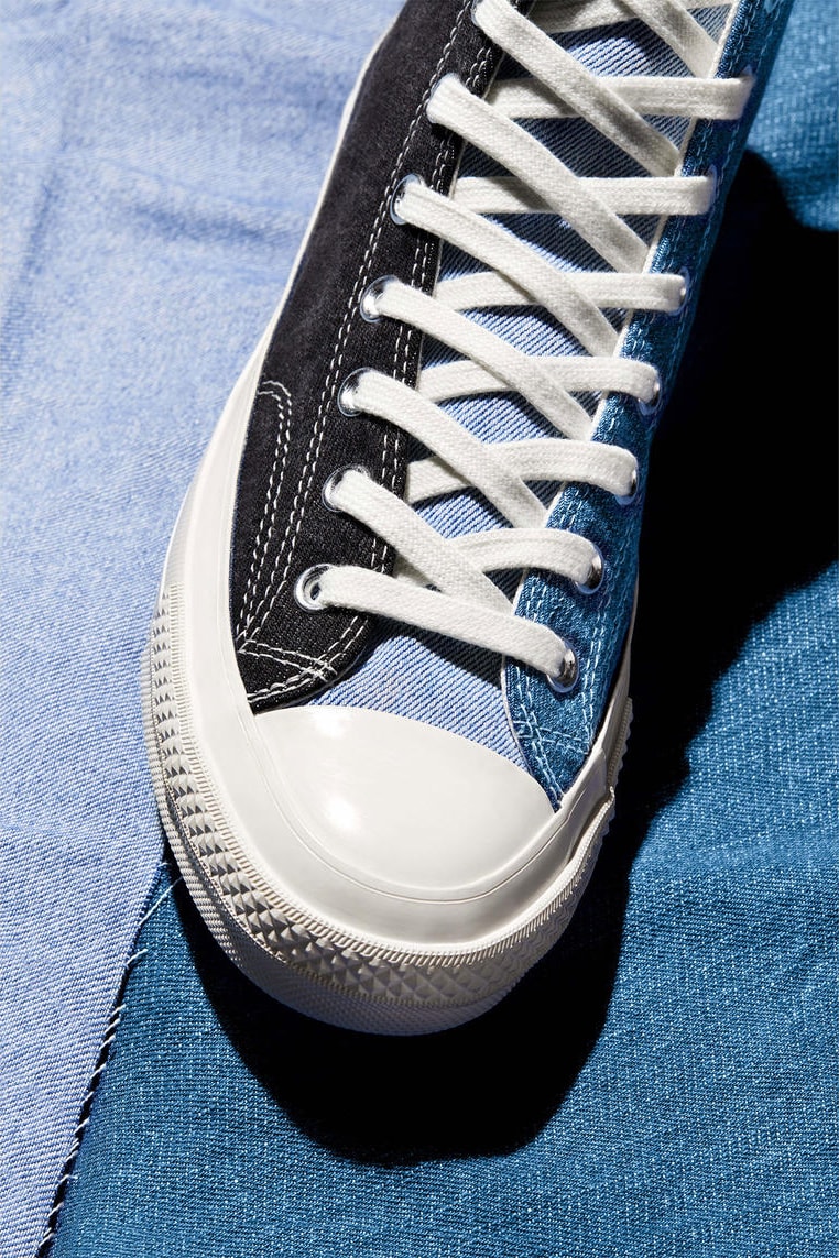 converse renew tri panel denim chuck 70 capsule release information buy cop purchase details sustainable denim sneakers footwear trainers high low beyond retro taylor all star