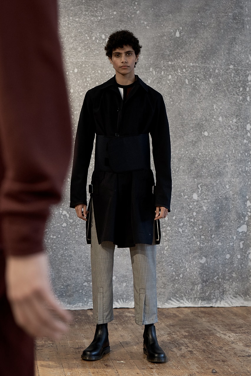 Daniel W. Fletcher Fall Winter 2019 FW19 Collection Lookbook "Postcards From the North" Prince of Wales Check Merino Wool Fabrics Textiles British Designer Menswear Heritage Abraham Moon & Sons