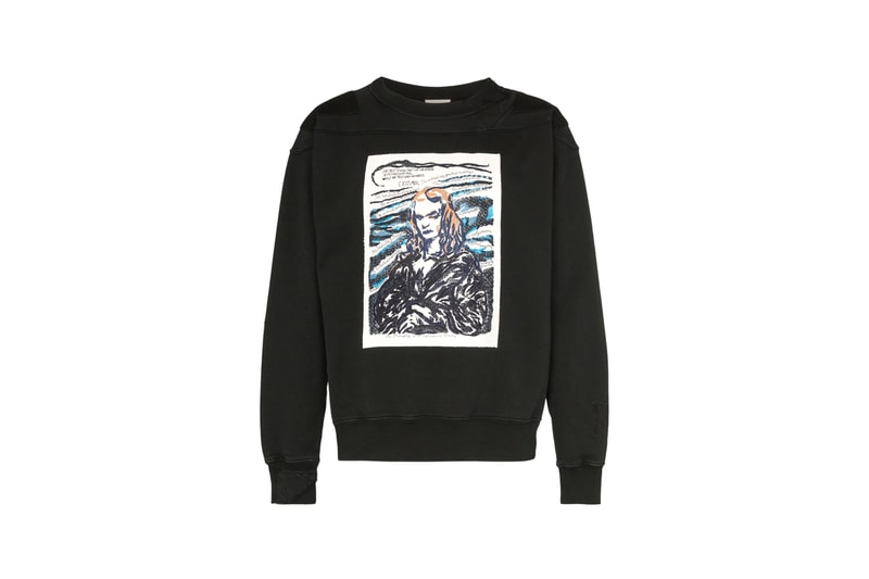 dior homme raymond pettibon mona lisa print silk shirt sweatshirt parka coat fall 2019 release 