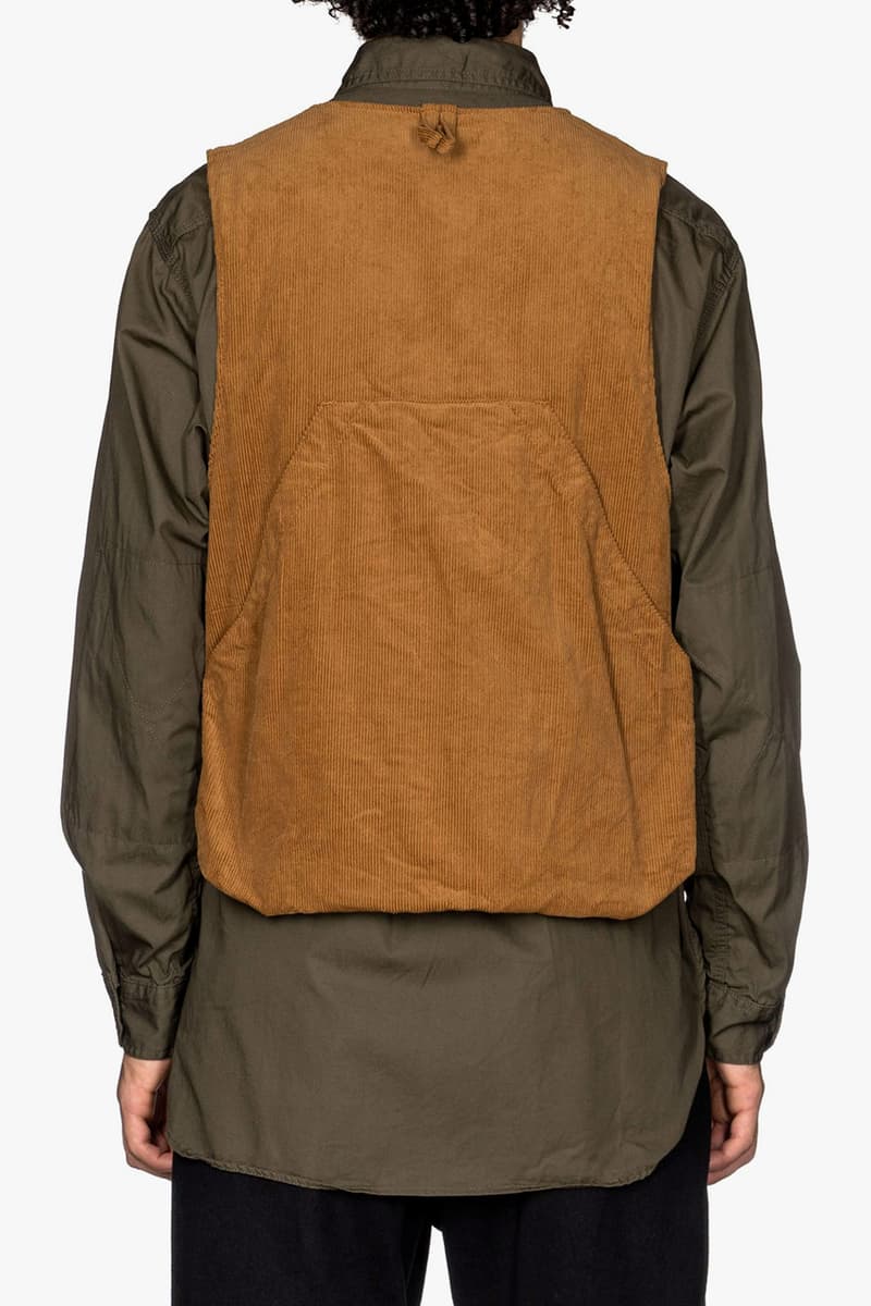 Engineered Garments Double Cloth Game Vests Cotton Corduroy 11W Chestnut Olive Gaiter Hem 