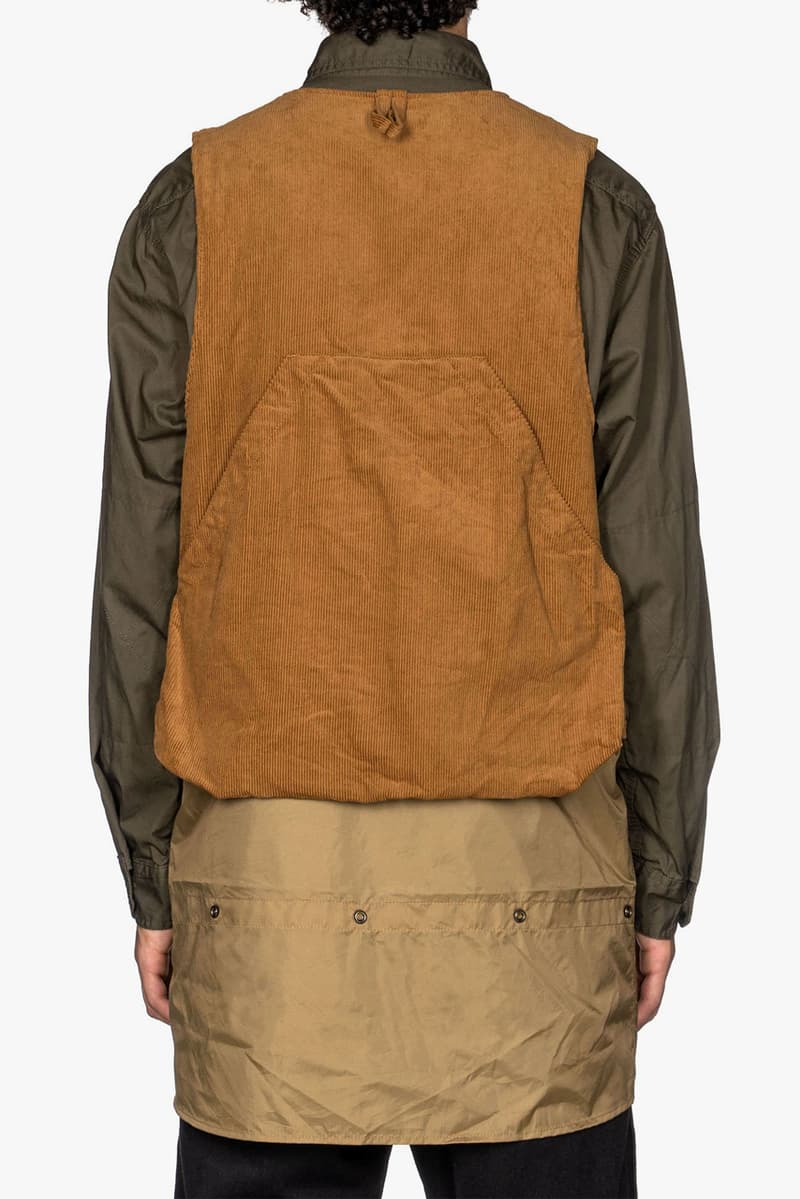 Engineered Garments Double Cloth Game Vests Cotton Corduroy 11W Chestnut Olive Gaiter Hem