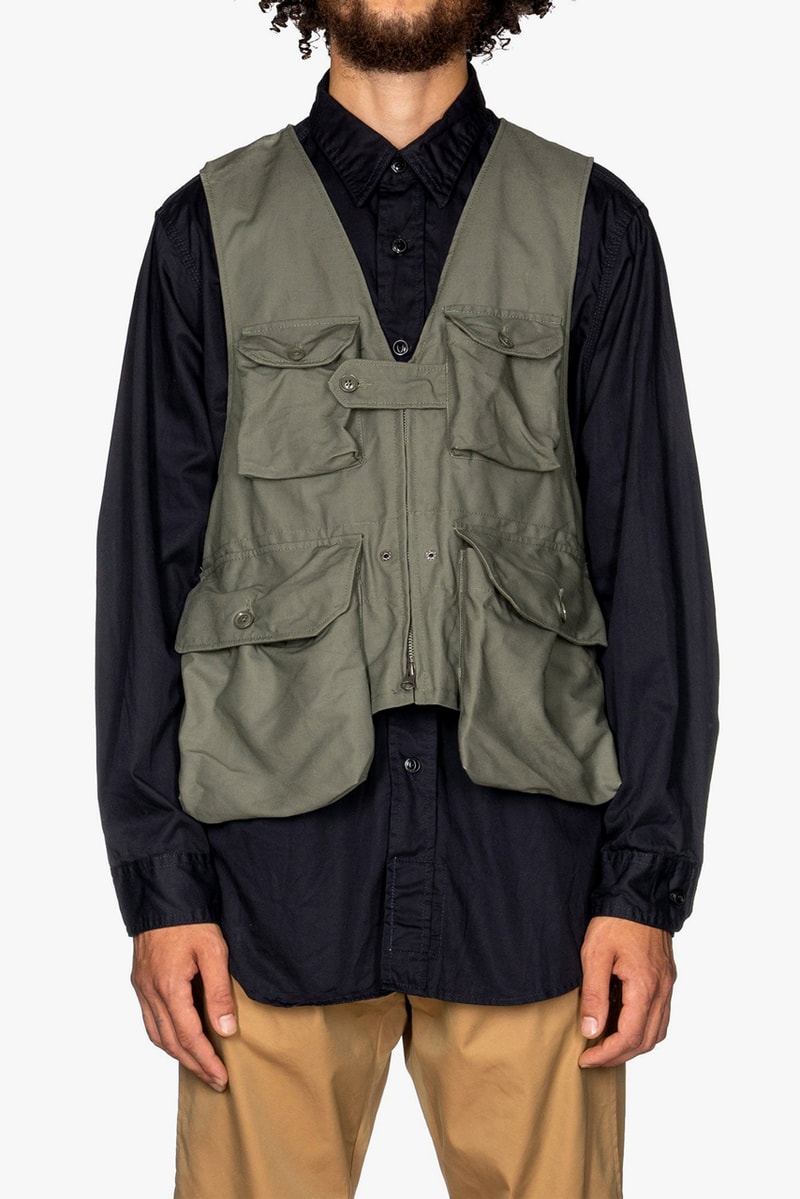 Engineered Garments Double Cloth Game Vests Cotton Corduroy 11W Chestnut Olive Gaiter Hem 