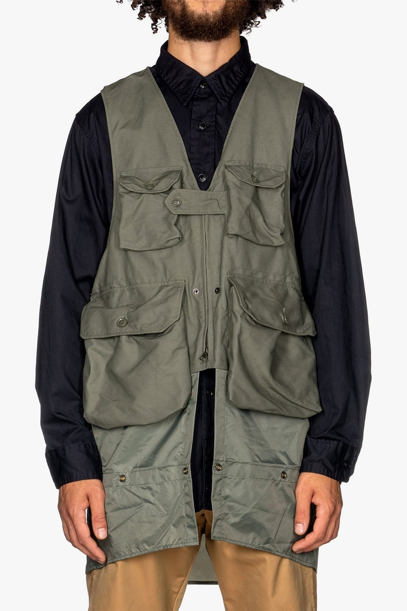 Engineered Garments Double Cloth Game Vests Cotton Corduroy 11W Chestnut Olive Gaiter Hem 