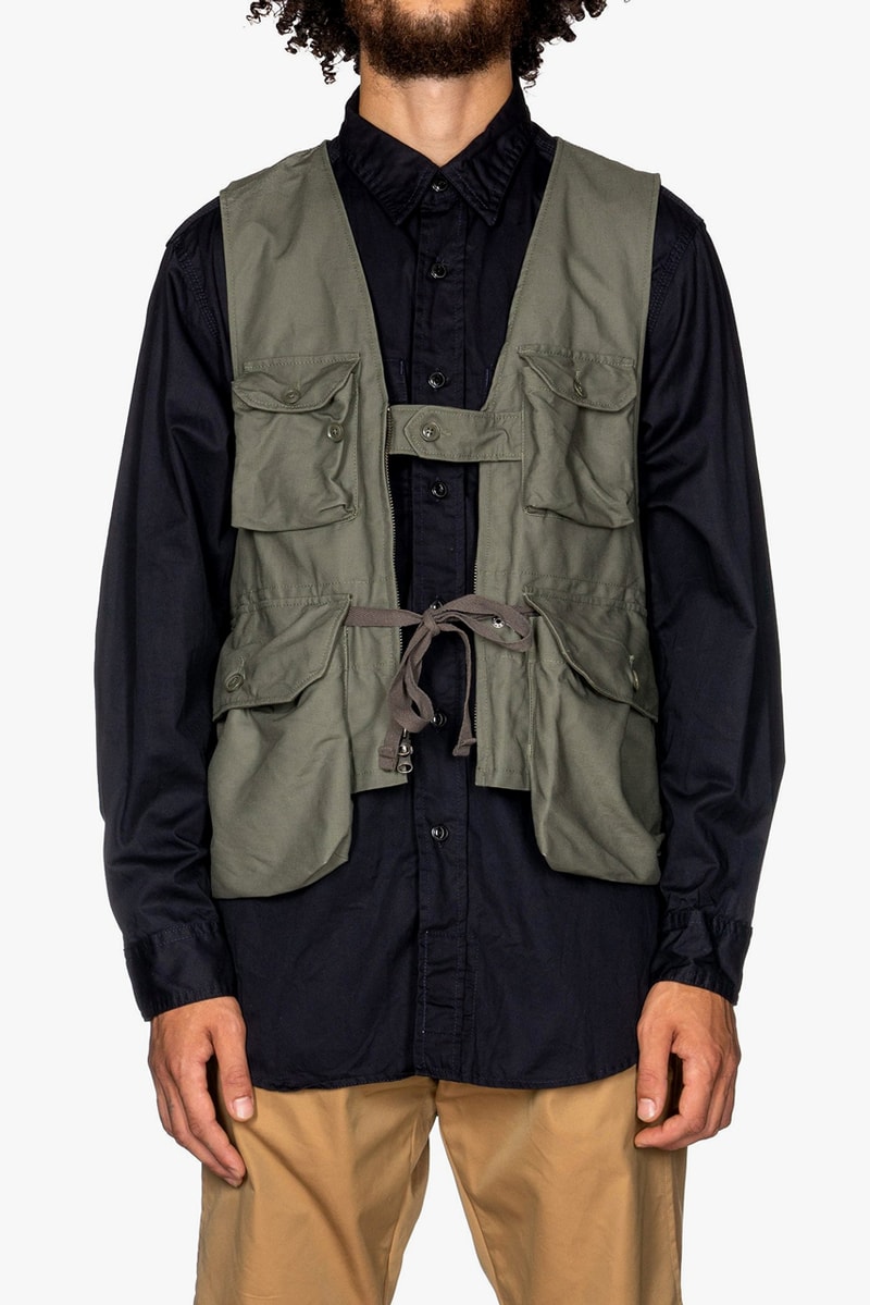 Engineered Garments Double Cloth Game Vests Cotton Corduroy 11W Chestnut Olive Gaiter Hem 