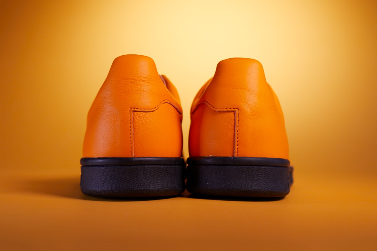 Fucking Awesome x adidas Originals Stan Smith Collaboration Footwear Kicks Sneaker Release Information First Look Orange Leather Black Sole Unit Metallic Branding Jason Dill Skateboarding Three Stripes
