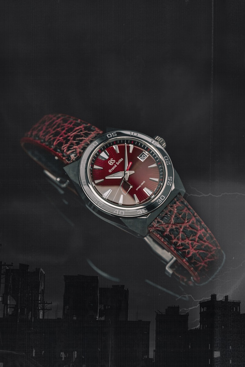 Grand Seiko Drops Watch for Godzilla's Anniversary wako store black red dial shark strap sport 65th 20th years celebrates spring drive japan watchtower lizard black 