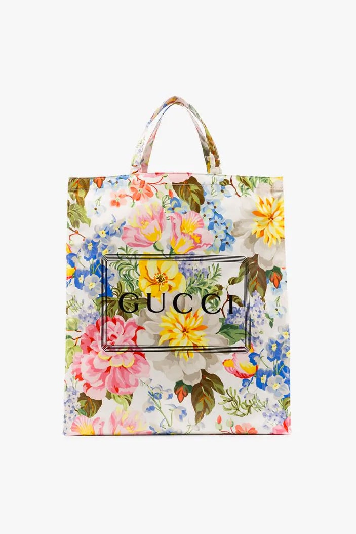Gucci Multicolored Floral-Print Tote Bag Italian carrying bag PVC 