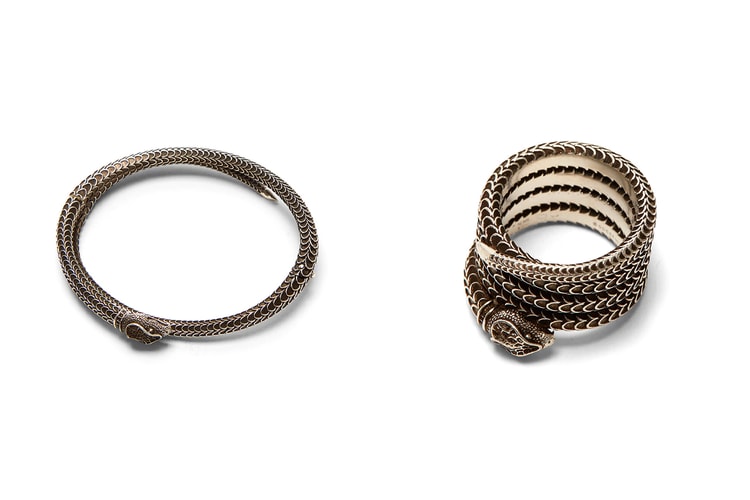"Gucci Garden" Introduces Intricate Antique-Inspired Snake Cuff Bracelet & Ring