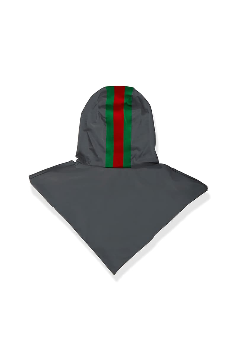 Gucci Signature Stripe Reflective Hood Grey Motif Green Red Technical Fabrication Jacket Addition Accessories Alessandro Michele Fall Winter 2019 FW19