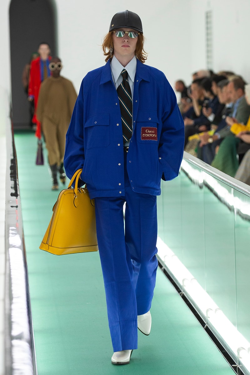 gucci spring summer 2020 ss20 milan fashion week stripped back protest mental health orgasmique erotique michel foucault first look collection show runway