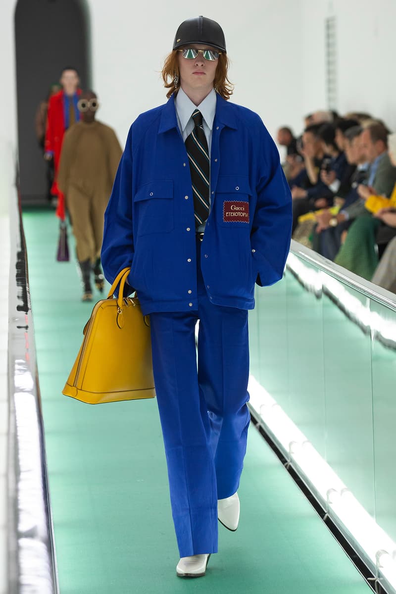 gucci spring summer 2020 ss20 milan fashion week stripped back protest mental health orgasmique erotique michel foucault first look collection show runway