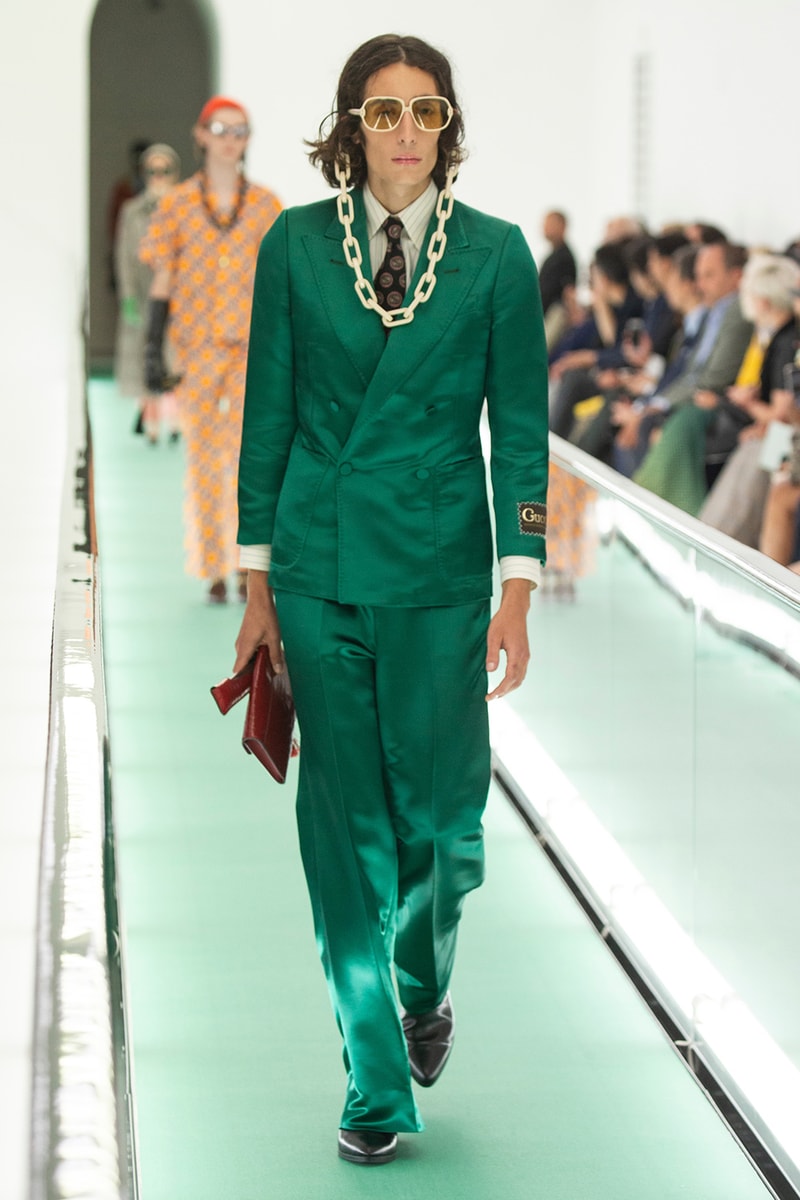 gucci spring summer 2020 ss20 milan fashion week stripped back protest mental health orgasmique erotique michel foucault first look collection show runway