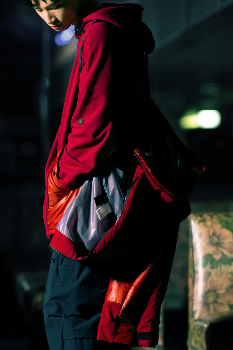 Guerrilla Group FW19 "ENDLESS RAIN" Lookbook collection techwear technical apparel streetwear taiwanese brand retrofuture DYNEEMA CORDURA PROTEC THERMOTRON XPAC fabrics Swedish M90 Camouflage 3l fabrics waterproof asian crime cinema dystopia