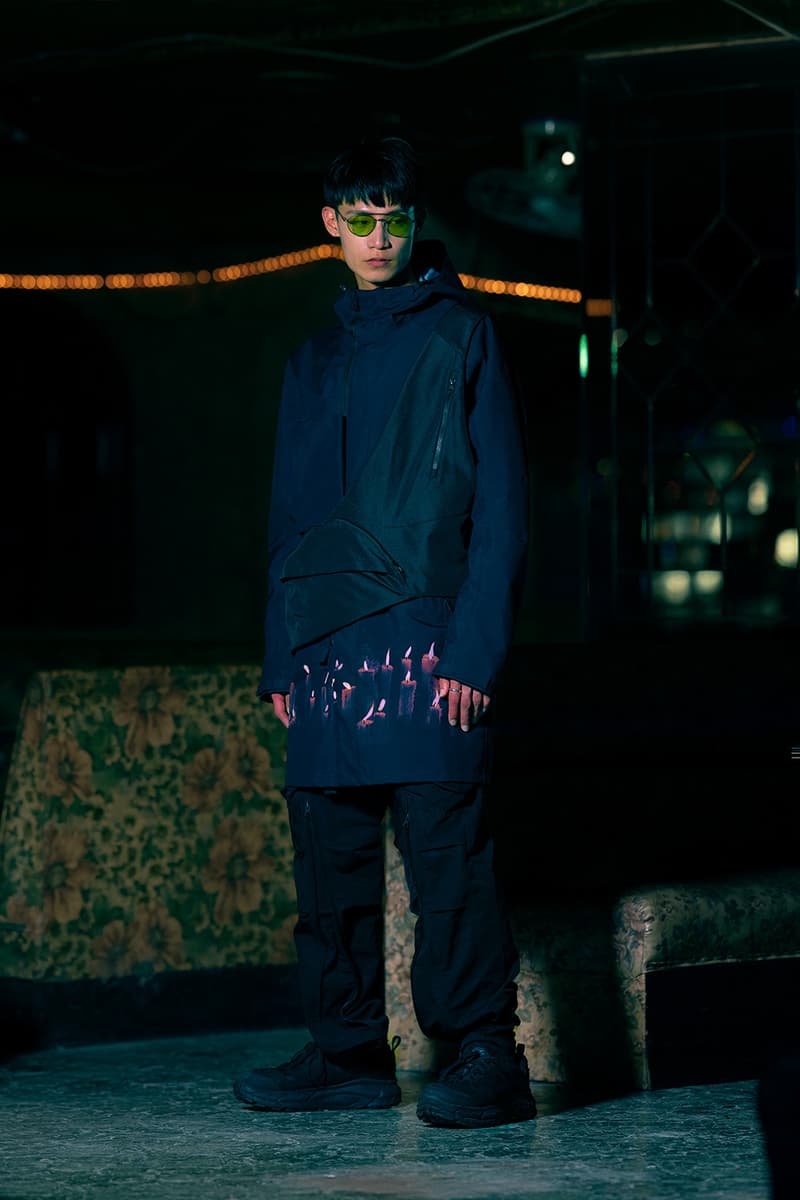 Guerrilla Group FW19 "ENDLESS RAIN" Lookbook collection techwear technical apparel streetwear taiwanese brand retrofuture DYNEEMA CORDURA PROTEC THERMOTRON XPAC fabrics Swedish M90 Camouflage 3l fabrics waterproof asian crime cinema dystopia 