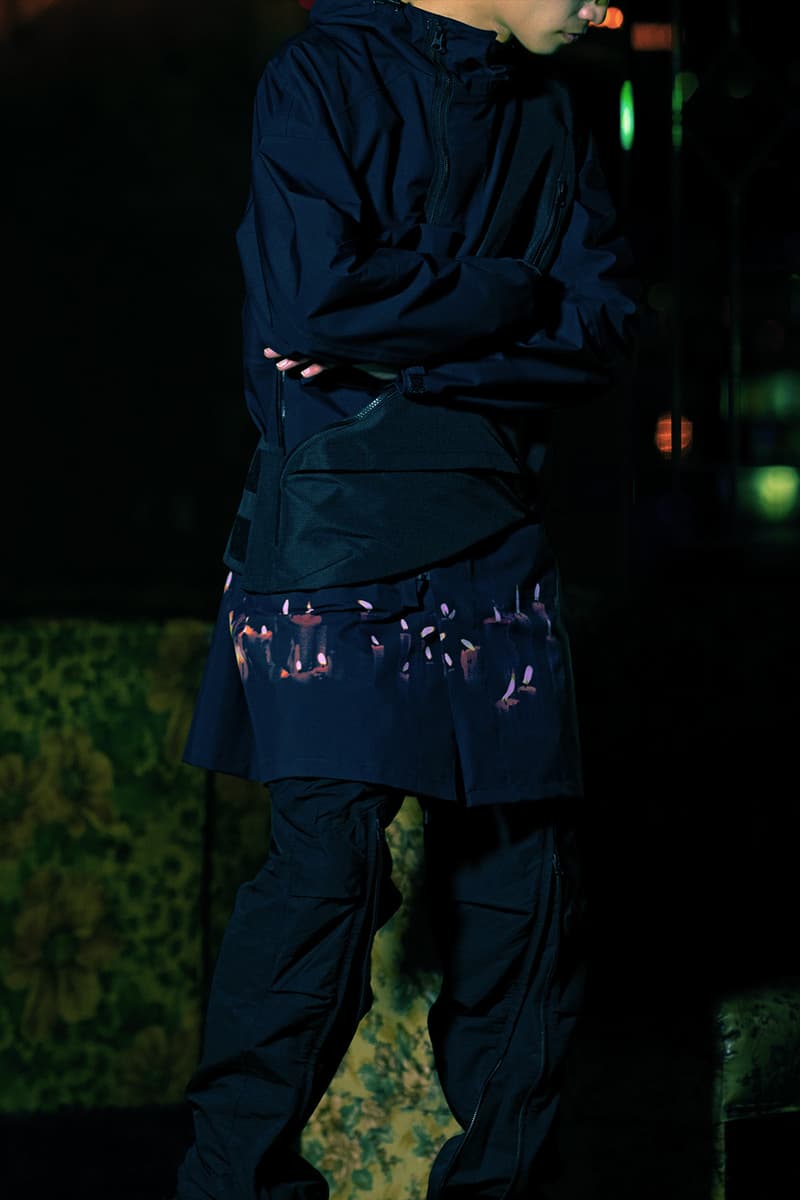 Guerrilla Group FW19 "ENDLESS RAIN" Lookbook collection techwear technical apparel streetwear taiwanese brand retrofuture DYNEEMA CORDURA PROTEC THERMOTRON XPAC fabrics Swedish M90 Camouflage 3l fabrics waterproof asian crime cinema dystopia