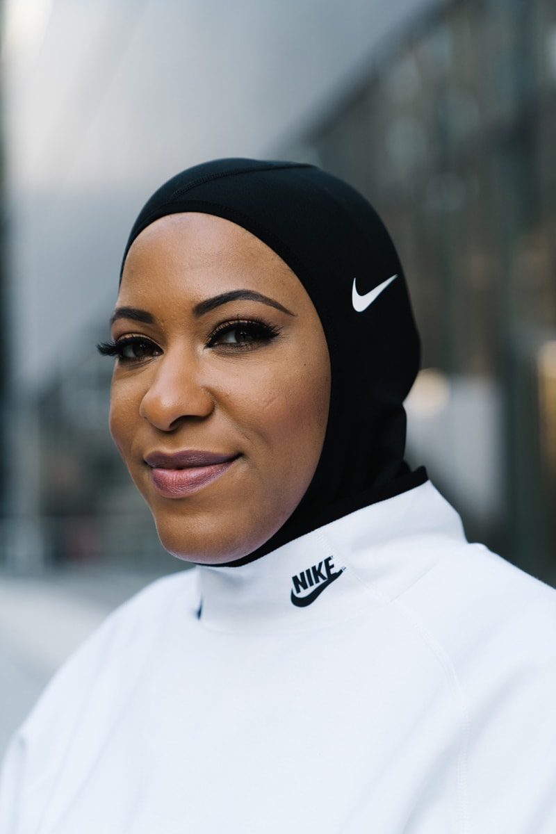 ibtihaj muhammad style nike pro hijab zero carbon sustainble sustainability fashion louella giving back to community climate change action air max 720 neon green streetsnaps interview