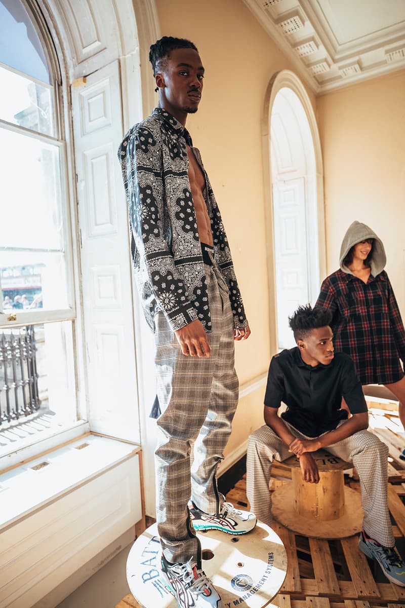 In Gold We Trust Preview SS20 at London Fashion Week Hypebeast Streetwear Materials Spring Summer 2020 Collection Johannes Vermeer Painting Industrial Installation.