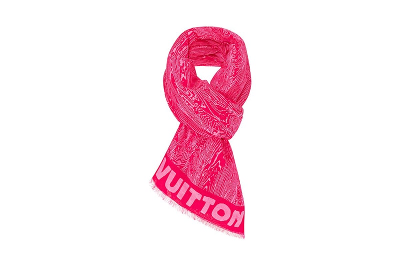 Jonas Wood x Louis Vuitton Textile Accessories Collection American Artist Colorful Motifs Drawings Wraps Scarves Blue Pink Basketballs "LV" Logo 