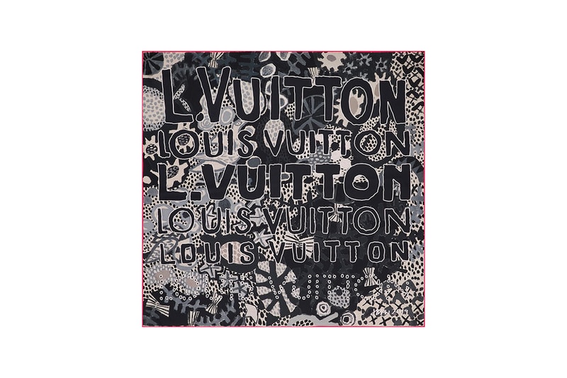 Jonas Wood x Louis Vuitton Textile Accessories Collection American Artist Colorful Motifs Drawings Wraps Scarves Blue Pink Basketballs "LV" Logo 