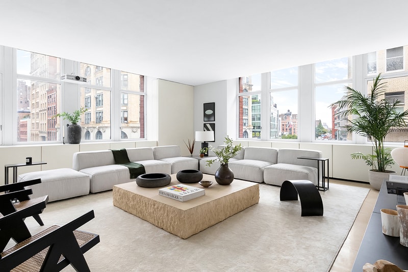 kanye west new york apartment city soho 25 west houston street core emily beare listing buy cop purchase kim kardashian design Claudio Silvestrin architect design minimal