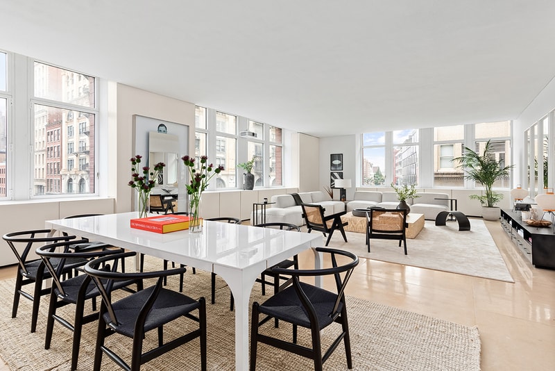 kanye west new york apartment city soho 25 west houston street core emily beare listing buy cop purchase kim kardashian design Claudio Silvestrin architect design minimal