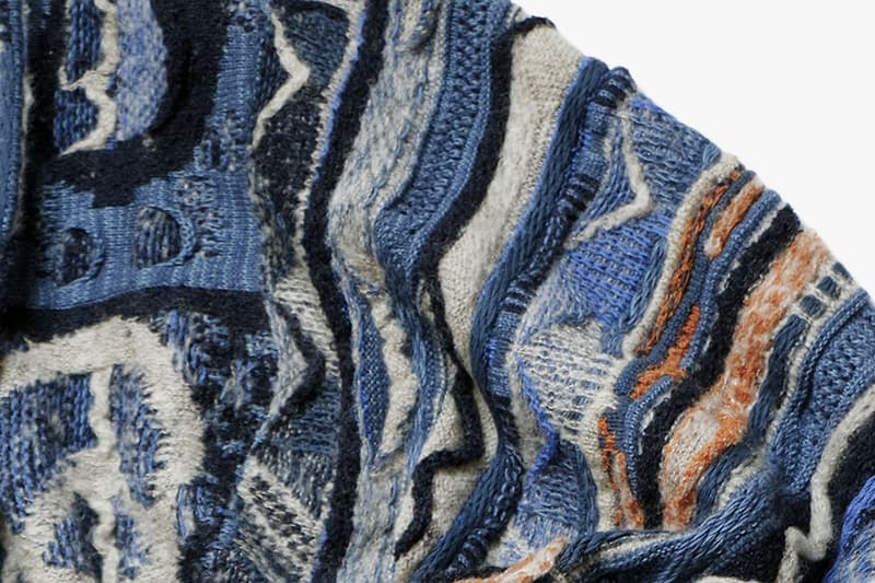 KAPITAL Masterfully Woven 7G Knit BORO GAUDY Cardigan post impressionistic painterly tribal folk indigo orange fall winter 2019 sweater