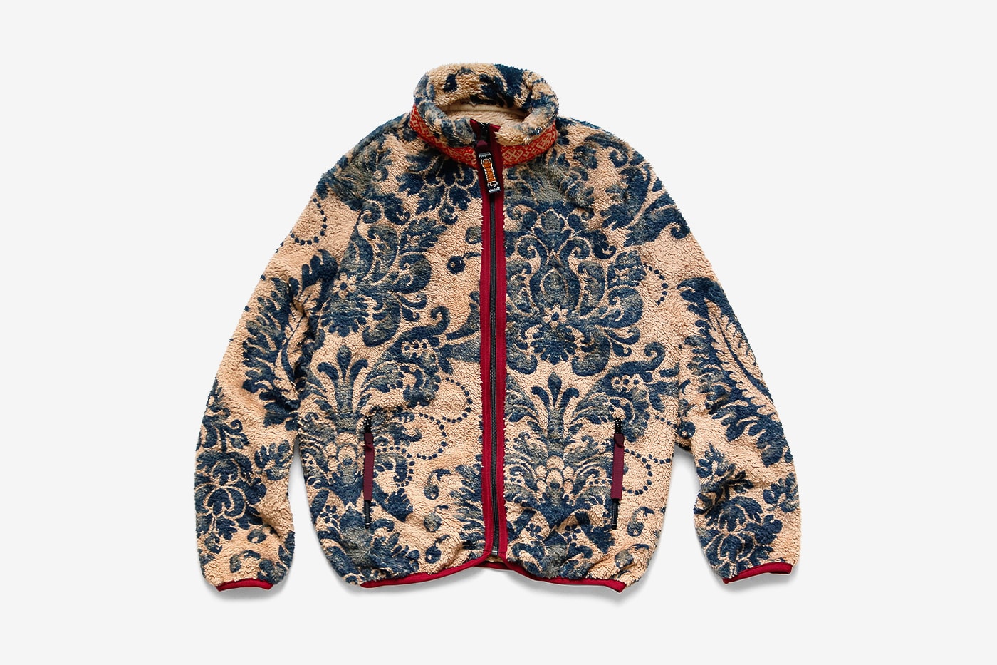 KAPITAL Damask Fleece Zip Jacket snap pullover toro Kiro Toshikiyo Hirata traditional navajo paisley floral indigo poly outerwear fall winter 2019