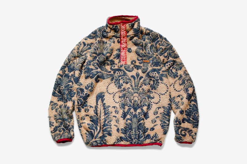 KAPITAL Damask Fleece Zip Jacket snap pullover toro Kiro Toshikiyo Hirata traditional navajo paisley floral indigo poly outerwear fall winter 2019