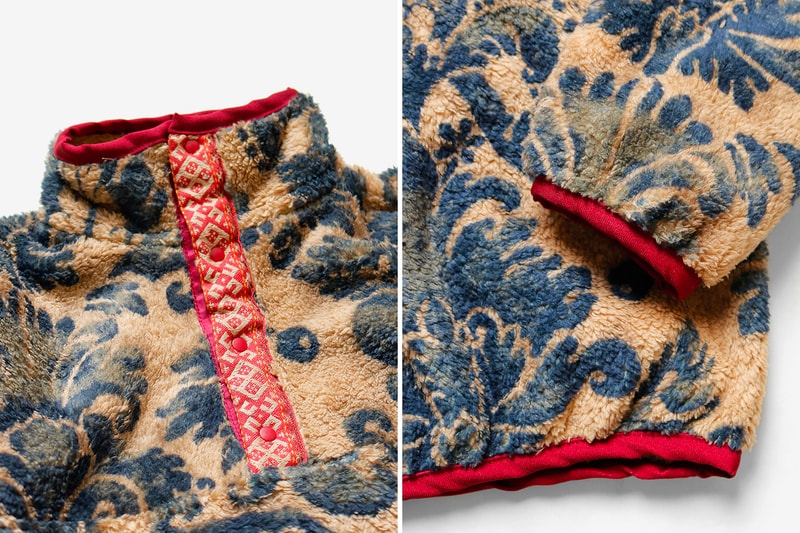 KAPITAL Damask Fleece Zip Jacket snap pullover toro Kiro Toshikiyo Hirata traditional navajo paisley floral indigo poly outerwear fall winter 2019