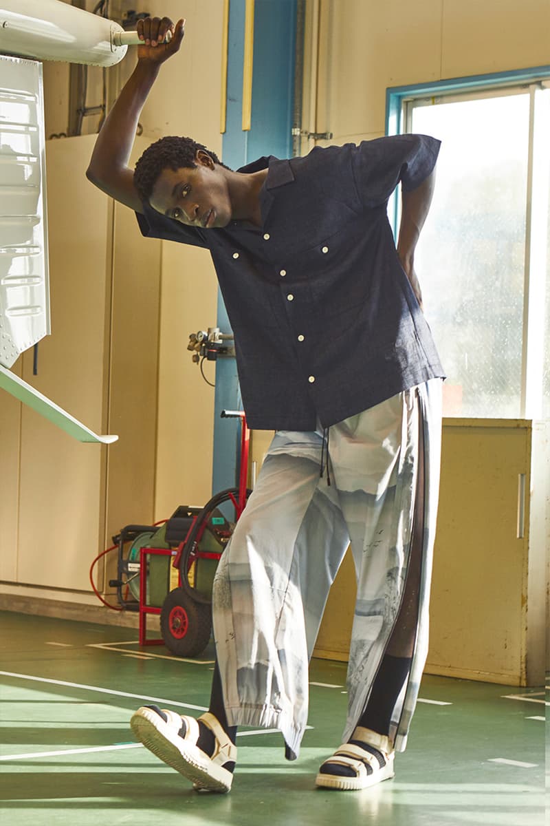 KINDAGARDEN Spring/Summer 2020 Lookbook Collection Work Shirts Trousers Jackets Black Beige Blue “Take me to nowhere/everywhere" Denim Sandals
