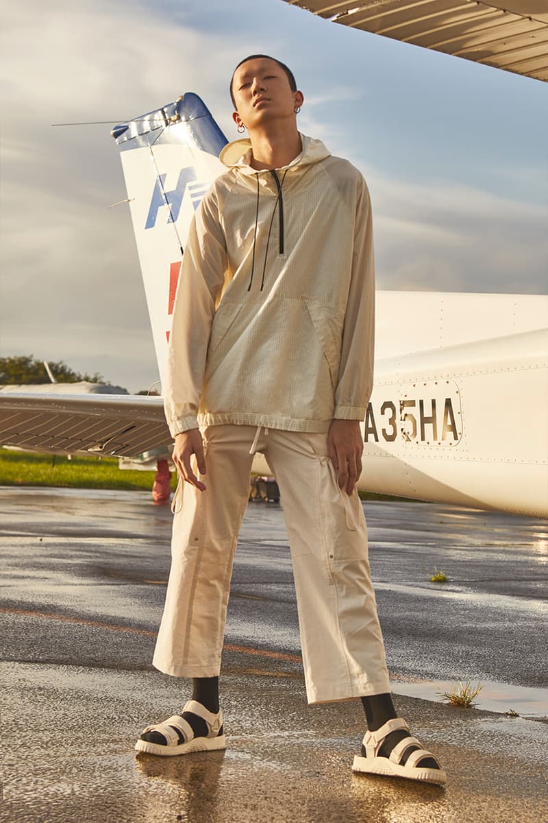 KINDAGARDEN Spring/Summer 2020 Lookbook Collection Work Shirts Trousers Jackets Black Beige Blue “Take me to nowhere/everywhere" Denim Sandals