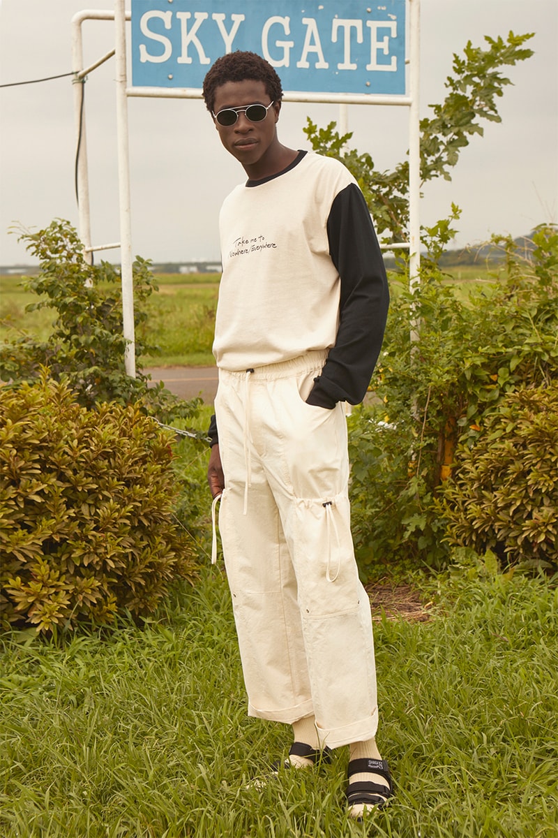 KINDAGARDEN Spring/Summer 2020 Lookbook Collection Work Shirts Trousers Jackets Black Beige Blue “Take me to nowhere/everywhere"  Denim Sandals 
