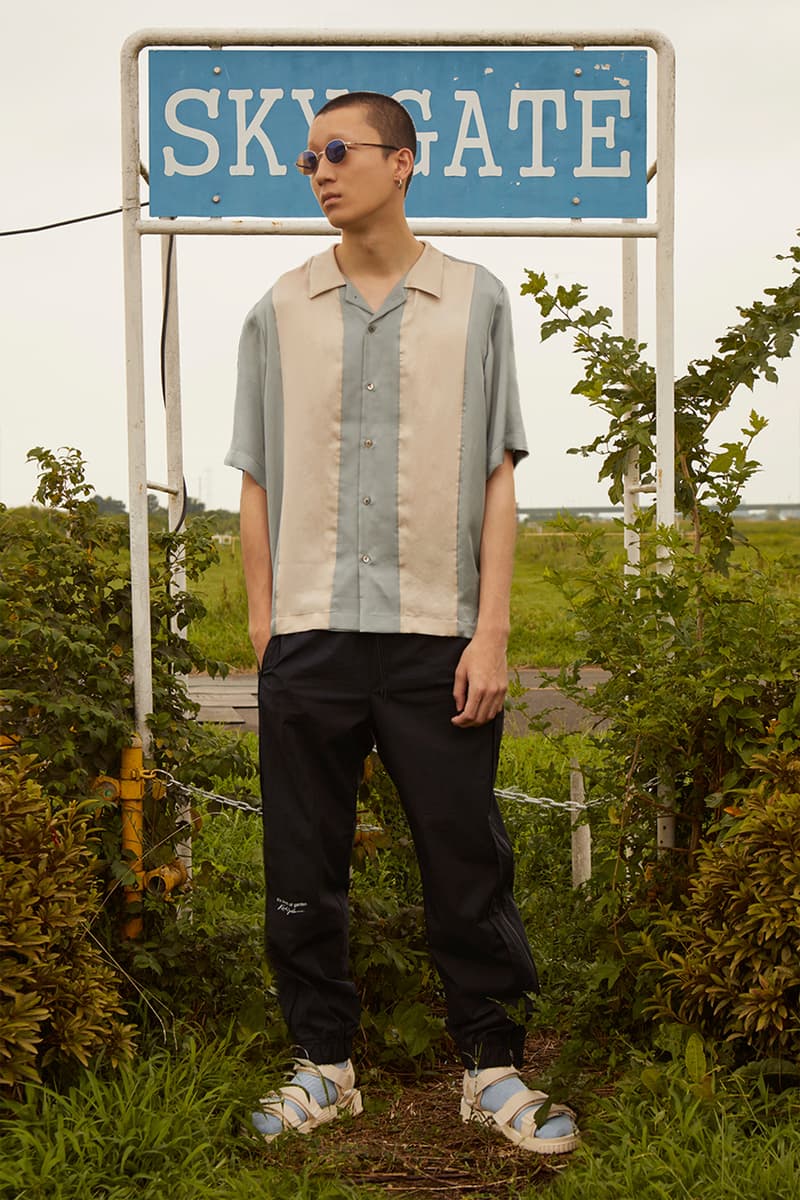 KINDAGARDEN Spring/Summer 2020 Lookbook Collection Work Shirts Trousers Jackets Black Beige Blue “Take me to nowhere/everywhere" Denim Sandals